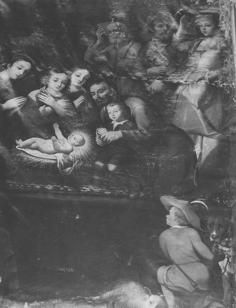 tableau : l'Adoration des bergers, vue partielle