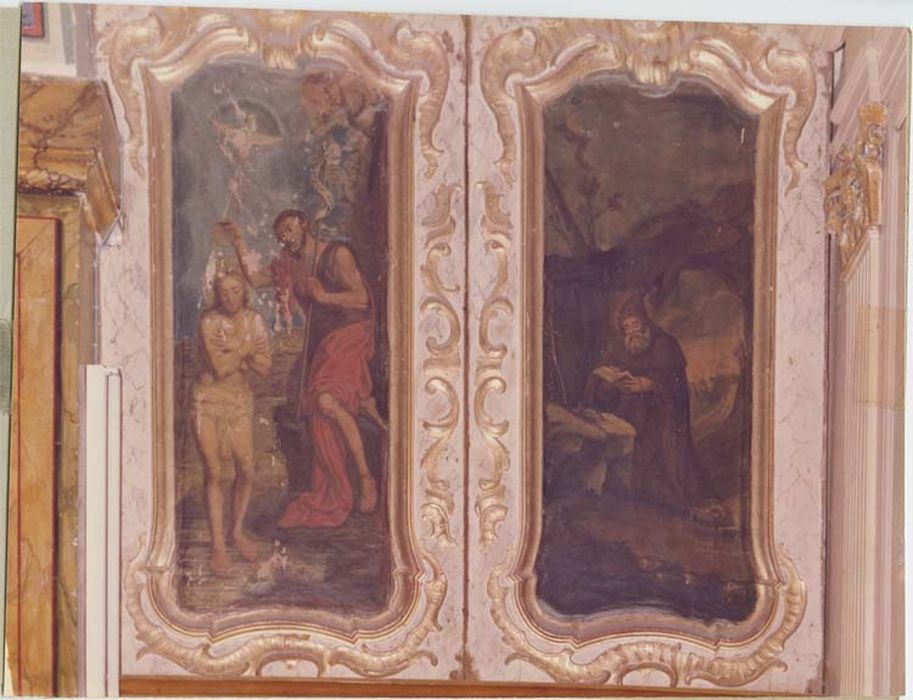 ensemble de 2 tableaux et leur cadre : le Baptême du Christ et Saint Antoine abbé - © Ministère de la Culture (France), Médiathèque du patrimoine et de la photographie, diffusion GrandPalaisRmn Photo