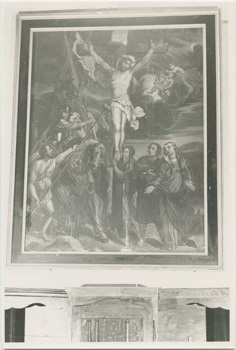 tableau et son cadre : La Crucifixion