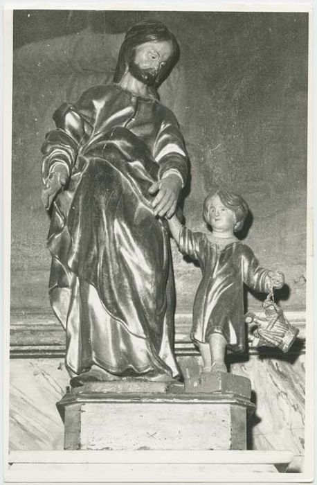 Groupe sculpté : Saint Joseph et l'Enfant Jésus