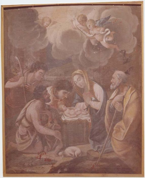 tableau et son cadre : L'Adoration des bergers - © Ministère de la Culture (France), Médiathèque du patrimoine et de la photographie, diffusion GrandPalaisRmn Photo