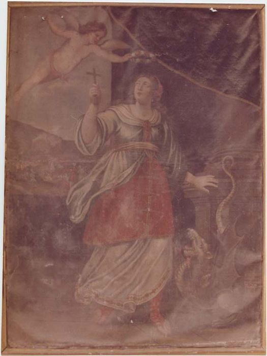 tableau et son cadre : Sainte Marguerite d'Antioche (anciennement Sainte Marthe et la Tarasque) - © Ministère de la Culture (France), Médiathèque du patrimoine et de la photographie, diffusion GrandPalaisRmn Photo