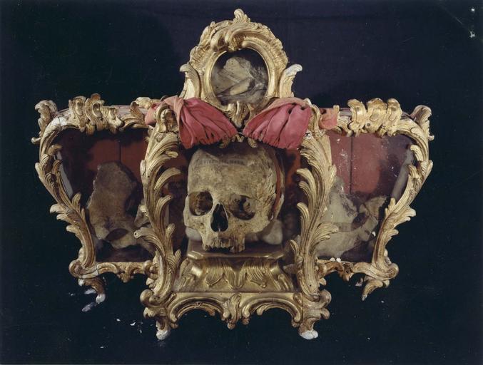 reliquaire de Saint-Victor et de Saint-Innocent, bois sculpté et doré, 18e siècle