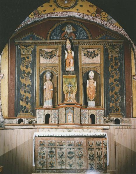 retable, tabernacle, autel, devant d'autel, quatre statues - © Ministère de la Culture (France), Médiathèque du patrimoine et de la photographie (objets mobiliers), tous droits réservés