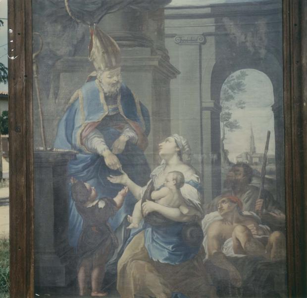 tableau : saint Exupère distribuant des aumônes aux nécessiteux