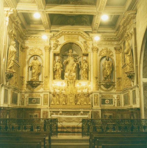 retable, sept statues, deux bas-relief, lambris de couvrement du maître-autel, vue d'ensemble - © Ministère de la Culture (France), Médiathèque du patrimoine et de la photographie (objets mobiliers), tous droits réservés