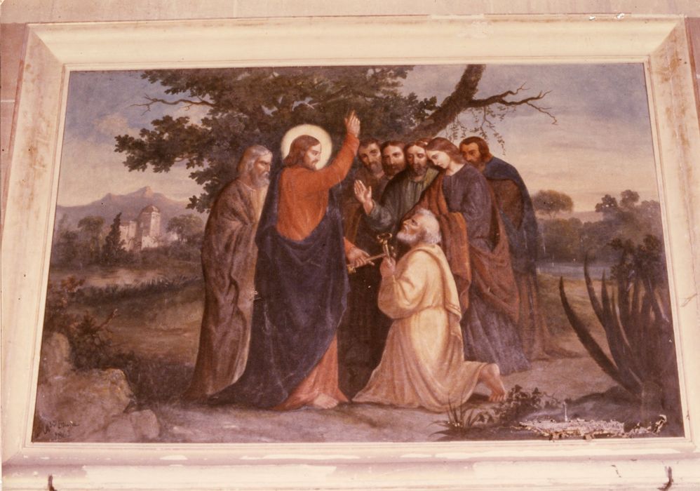 tableau : Le Christ, saint Pierre et six apôtres