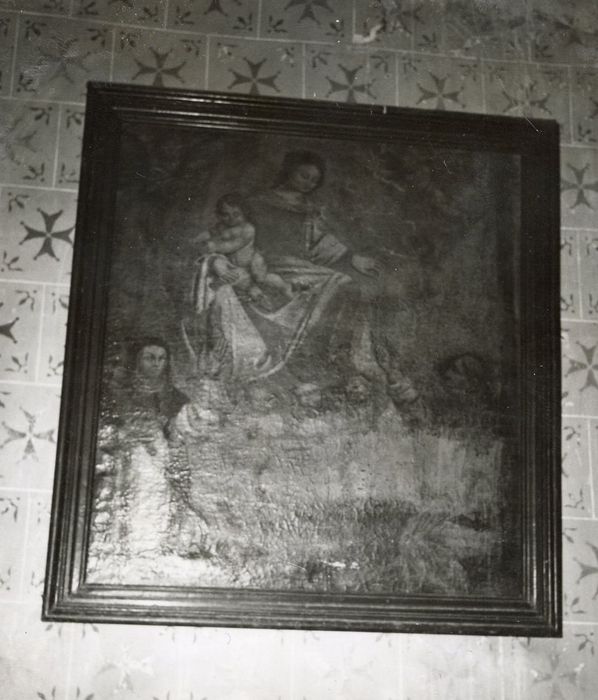 tableau, cadre : Remise du rosaire à saint Dominique et sainte Catherine de Sienne