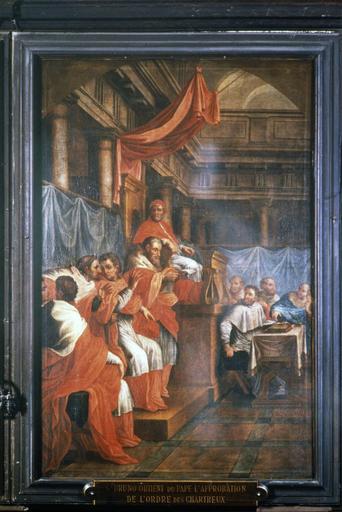 tableau : Saint Bruno obtient du pape l'approbation de l'ordre des Chartreux