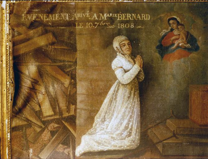 tableau, ex-voto : Evénement arrivé à Marie Bernard