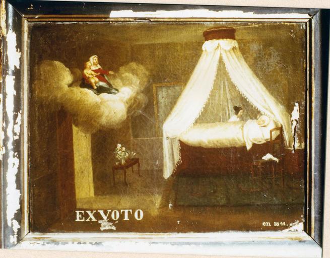 tableau, ex-voto : Personnage alité veillé par sa mère - © Ministère de la Culture (France), Médiathèque du patrimoine et de la photographie, diffusion RMN-GP