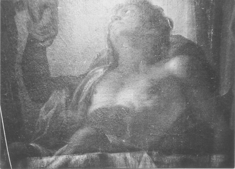 tableau : saint Pierre guérissant le paralytique à Jérusalem, détail