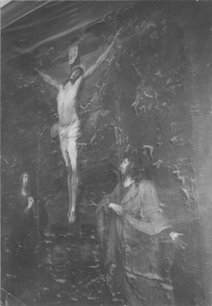 tableau : la Crucifixion, avec la Vierge et saint Jean, vue générale