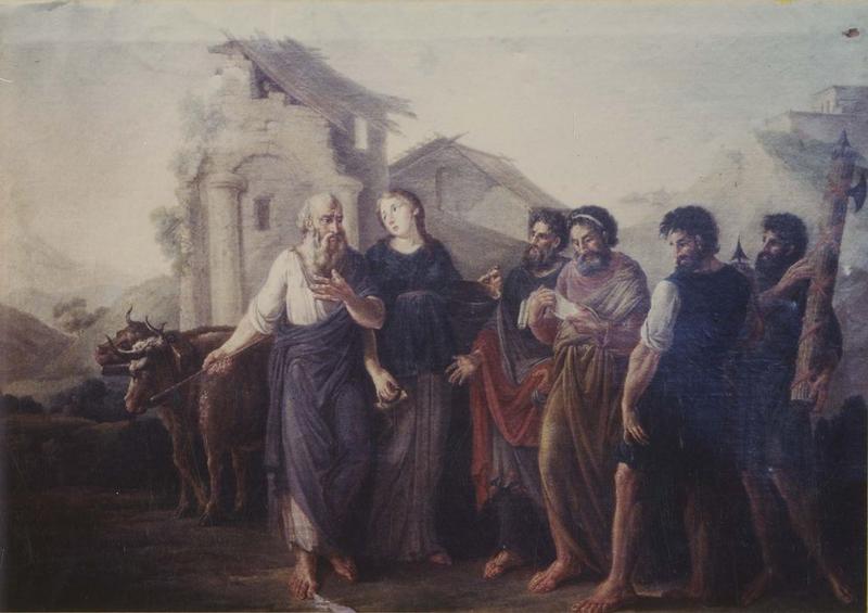 tableau : Cincinnatus recevant les envoyés du sénat romain, vue générale - © Ministère de la Culture (France), Médiathèque du patrimoine et de la photographie (objets mobiliers), tous droits réservés