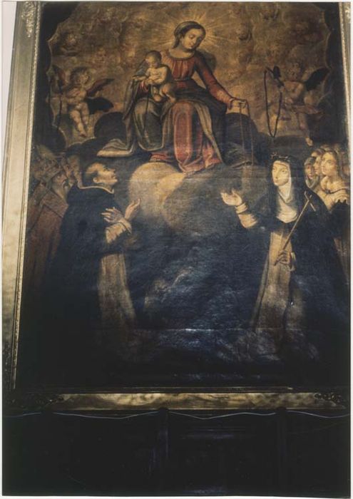 tableau de la Vierge du Rosaire, Saint Dominique et Sainte Scholastique