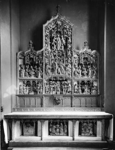 retable : scènes de la vie de la Vierge, arbre de Jessé (l')