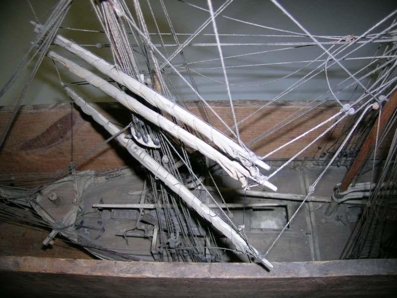 maquette ex-voto du trois-mâts goélette Le Charles-Edmond, détail des voiles