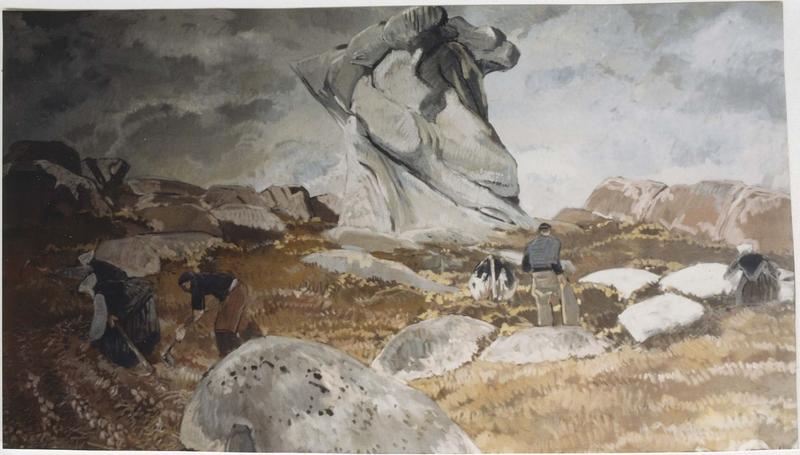 tableau : brignonan, goémoniers, vue générale