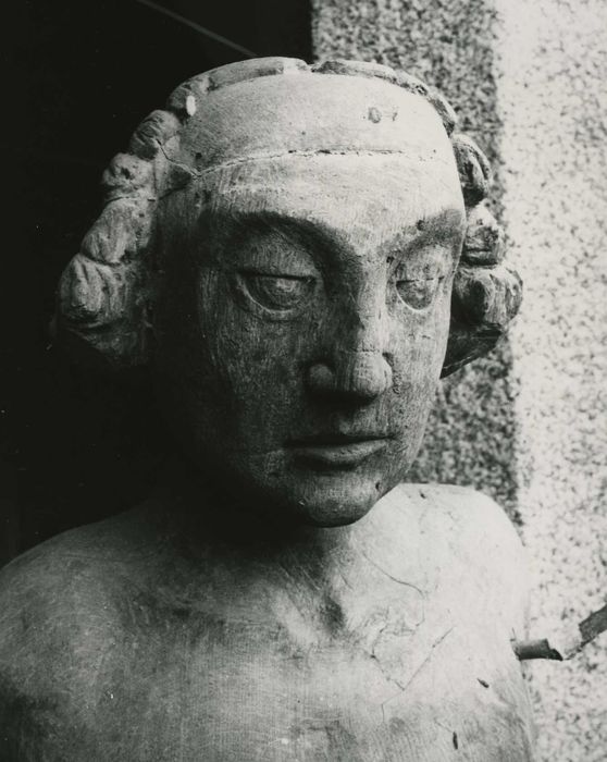 statue : Martyre de saint Sébastien, détail du visage