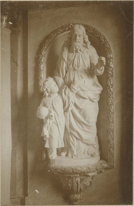 groupe sculpté : saint Joseph et l'Enfant Jésus