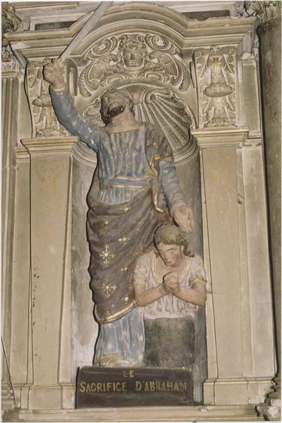 groupe sculpté du maître-autel : sacrifice d'Abraham (le), vue générale