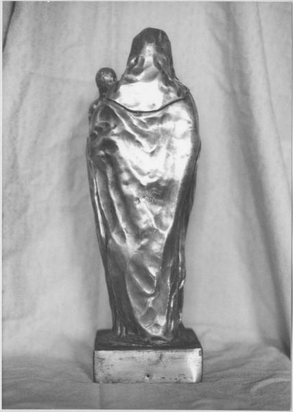 statuette: Vierge à l'Enfant, dos, vue générale