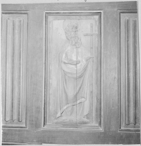 bas-relief, apôtre non identifié, vue générale