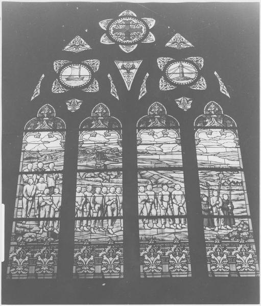 verrière : Procession des marins sur la Grêve de saint Suliac (la), vue générale - © Ministère de la Culture (France), Médiathèque du patrimoine et de la photographie (objets mobiliers), tous droits réservés