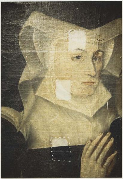 tableau : Marguerite d'Angennes, pendant la restauration, détail - © Ministère de la Culture (France), Médiathèque du patrimoine et de la photographie (objets mobiliers), tous droits réservés