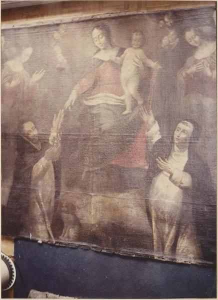 tableau : Donation du rosaire , vue partielle - © Ministère de la Culture (France), Médiathèque du patrimoine et de la photographie (objets mobiliers), tous droits réservés