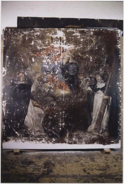 tableau : Vierge à l'Enfant, l'Institution du rosaire, vue générale