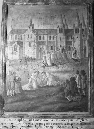 tableau : Vue de l'ancienne abbaye de Déols, avant restauration