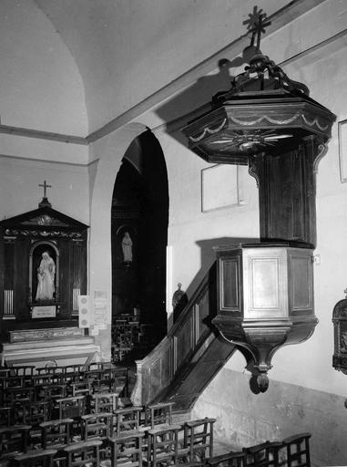 chaire à prêcher, autel et retable - © Ministère de la Culture (France), Médiathèque du patrimoine et de la photographie (objets mobiliers), tous droits réservés