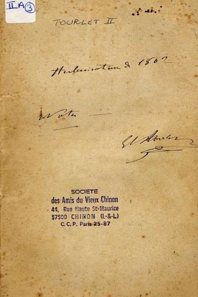 manuscrits annexes à l'herbier d'Indre-et-Loire d'Ernest-Henry Tourlet : comptes-rendus et résumés des herborisations en Indre-et-Loire, manuscrits traitant du classement des espèces dans l'herbier d'Indre-et-Loire, et ébauches de la 'Flore d'Indre-et-Loire