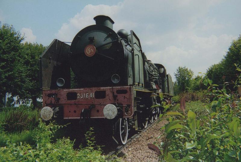 locomotive à vapeur Fives-Lille, type Pacific, à tender séparé, à voie normale, 231 E 42, vue partielle