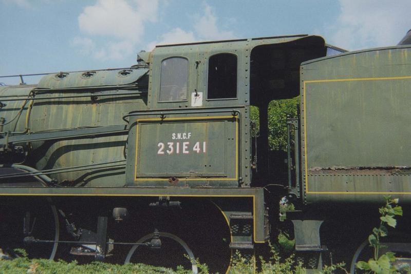 locomotive à vapeur Fives-Lille, type Pacific, à tender séparé, à voie normale, 231 E 42, vue partielle