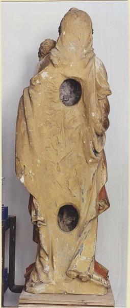 statue : Vierge à l'Enfant, revers, vue générale