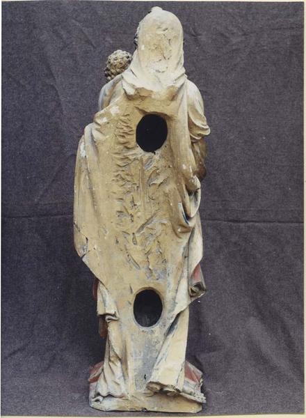 statue : Vierge à l'Enfant, revers, vue générale