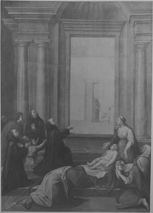 Tableau : Saint Martin guérissant le fils du jardinier de Marmoutier