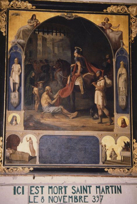 tableau, cadre : la Charité de saint Martin