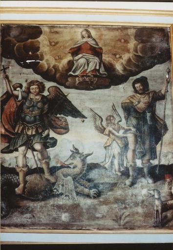 tableau : Vierge entourée de saint Michel et saint Roch, huile sur toile - © Ministère de la Culture (France), Médiathèque du patrimoine et de la photographie (objets mobiliers), tous droits réservés