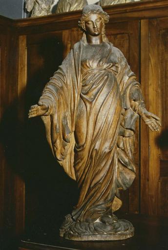 statue : Vierge, bois