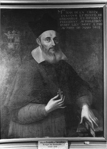 tableau : portrait de Jean de la Croix de Chevrières, évêque de Grenoble, huile sur toile