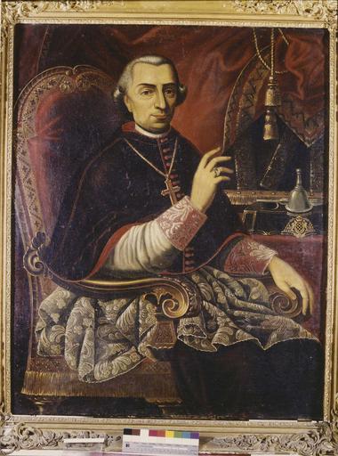 tableau : portrait présumé d'Hyppolyte Hay de Bonteville, évêque de Grenoble, huile sur toile