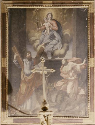 tableau, cadre : Vierge à l'Enfant, saint André et sainte Marguerite, huile sur toile et son cadre, bois peint et doré, après 1604 - © Ministère de la Culture (France), Médiathèque du patrimoine et de la photographie (objets mobiliers), tous droits réservés