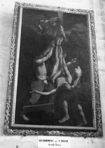 tableau : Le crucifiement de saint Pierre, huile sur toile