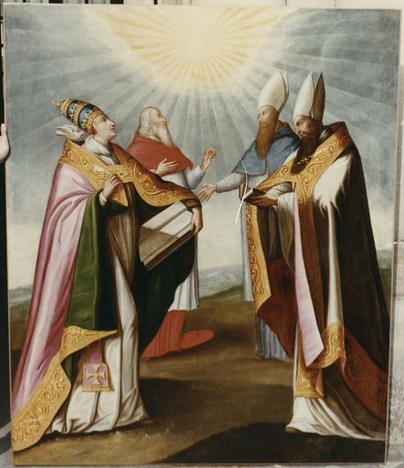 tableau, cadre : Les 4 docteurs de l'église, huile sur toile - © Ministère de la Culture (France), Médiathèque du patrimoine et de la photographie (objets mobiliers), tous droits réservés