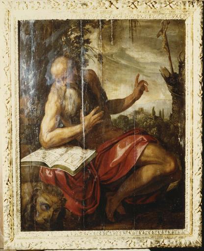 tableau : saint Jérôme, huile sur toile, cadre en bois sculpté et doré - © Ministère de la Culture (France), Médiathèque du patrimoine et de la photographie (objets mobiliers), tous droits réservés