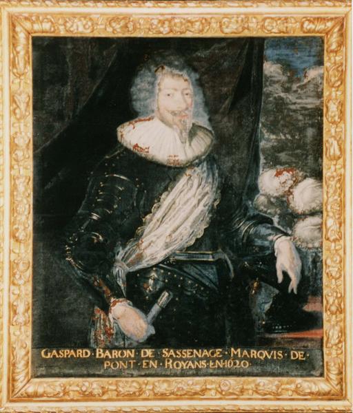 Tableau, cadre : portrait de Gaspard Baron de Sassenage marquis de Pont en Royans