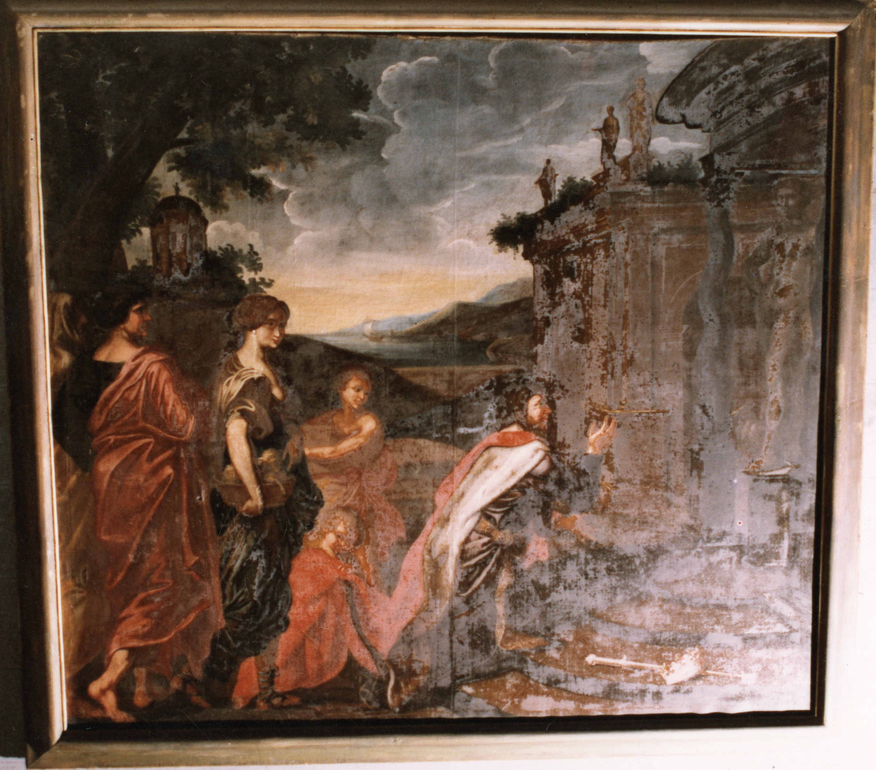 tableau : Alexandre priant la statue d'un dieu